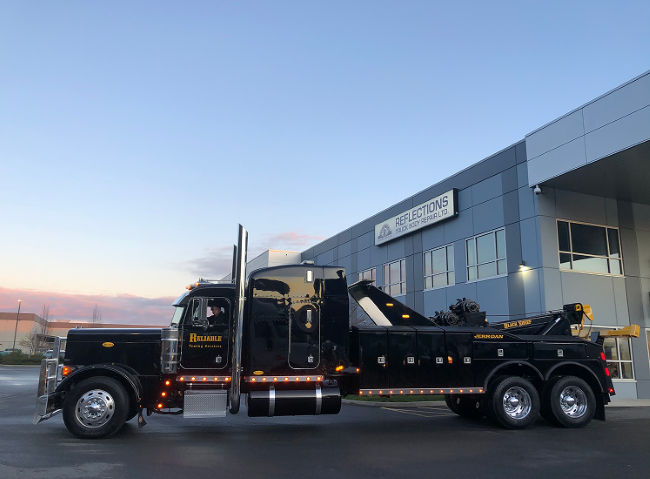 Blackship towing truck at Reflections image